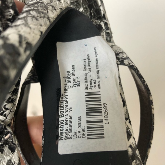 Meshki Arya black snake print strappy heels - Picture 6 of 6